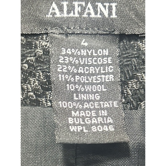 Alfani Black Metallic Textured Jacket Womens Size 4 Cropped Blazer Classic - Picture 6 of 9